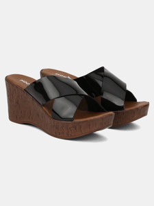 MOCHI BlackSolid Women Wedges