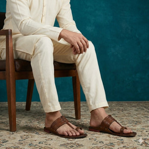 Stepsoft Kolhapuri Chappal For Men|Leather Ethnic Slippers Suitable In Kurta Sherwani Men Sandals