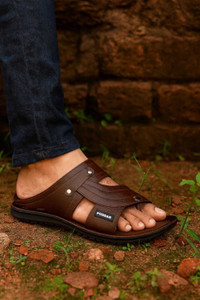 PODDAR PODDAR Trending PU Men Sandals Stylish Comfortable Daily Wear Slipper(Brown) Men Sandals