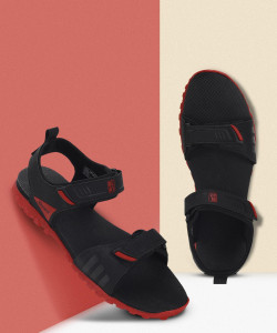 Paragon K1420G Men's Stylish Lightweight & Durable Black Velcro Dailywear Sandals Men Sandals