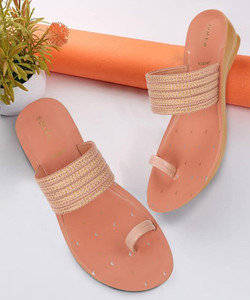 Paragon PUK7014L Slip On Flat Peach|Durable Dailywear Women Wedges