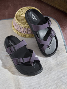 UNDERROUTE Stylish Dual Strap Buckle Design Men Sandals