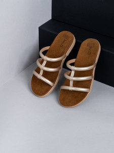 Inc.5 Casual Striped Open Toe Flat Slip-On Sandals Women Flats