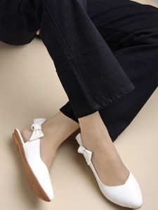 SHOETOPIA महिलाओं के लिए सफेद बेलीज़