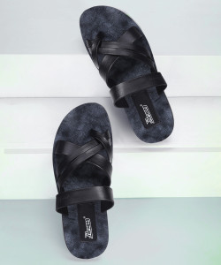 Paragon PUK2205G Men's Slip-on Black::Grey Sandals for Men | Comfortable Sole & Durable Men Sandals