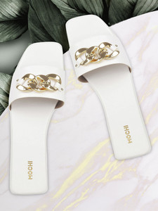 MOCHI WhiteOpenToe Women Flats