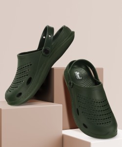 Paragon Blot K10918G Comfortable Stylish Trendy Anti-Skid Durable Water Resistant Men Green Clogs