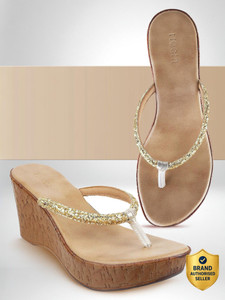 MOCHI Gold-TonedEmbellished Women Heels