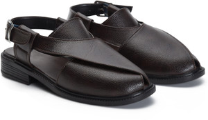 Stepsoft Men�s Peshawari Sandals Traditional Faux Leather Slip On Ethnic Casual Wear Men Sandals