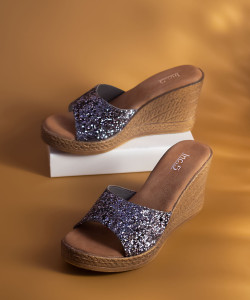 Inc.5 Party Wear Solid Round Toe Wedges Heel Mules Women Wedges