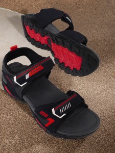 Champs Men Black Sandals