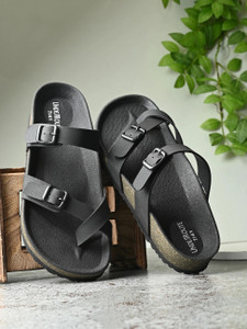 UNDERROUTE Stylish Dual Strap Buckle Design Men Sandals