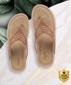 MOCHI TanEmbellishedT-Strap Women Flats