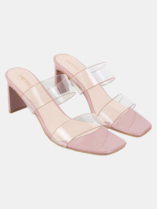 METRO Two Strap Open Toe Slim Heels Women Heels