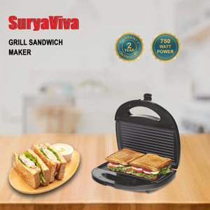 SURYAVIVA Grill Sandwich Maker Coated Non-stick Sandwich Toasters Grill (Black) Grill
