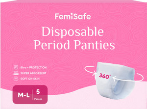 Femisafe Disposable Period Panties | Leak proof, Ultra soakage & 360 degree coverage Sanitary Pad