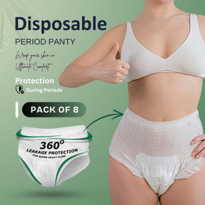 CareDone Cotton Disposable Period Underwear for Sensitive Skin, Super Absorbent for Women Sanitary Pad