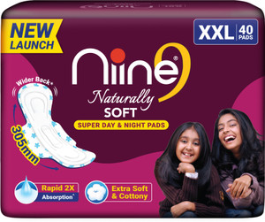 niine Naturally Soft XXL+ Sanitary Napkins Super Day & Night Sanitary Pad