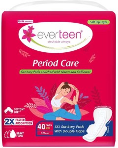 everteen Period Care XXL Soft with Neem-Safflower - 1 Pack (40 Pads) Sanitary Pad
