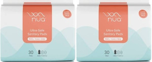Nua Ultra Safe Sanitary Pads|SUPER SAVER PACK| Heavy Flow XL,30 Pads x Pack of 2 Sanitary Pad
