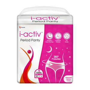 i-activ Period Panty, Disposable size -31" to 48"- Pack of 10. Sanitary Pad