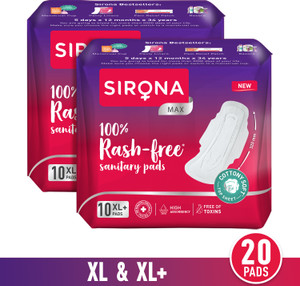 SIRONA Cottony Ultra Soft Rash Free XL & XL+ Sanitary Pad