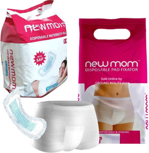 Newmom Combo Value Packs of 5 pcs Panty Pad XXL Fixator + New Mom 5 pcs Maxi Maternity Sanitary Pad