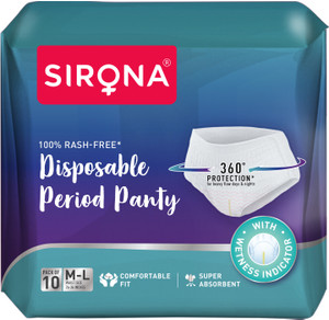 SIRONA Disposable Period Panties for Women | M - L | 360° Sanitary Protection Sanitary Pad
