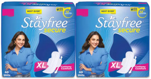 STAYFREE Secure XL Cottony Cover Sanitary Pad(Pack of 80) Combo pack Sanitary Pad