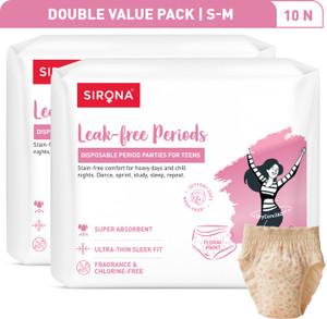 SIRONA Leak Free Super Absorbent Disposable Period Panty for Teen (S-M) Sanitary Pad