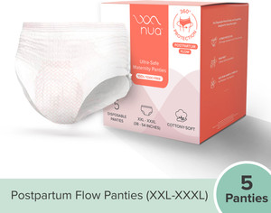 Nua Ultra-Absorbent Maternity Panties XXL-XXXL (38-54 INCHES)|Pack of 5