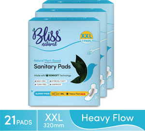 BlissNatural Ultra Thin XXL Size For Heavy Flow | Extremely Soft & Comfort Sanitary Pad