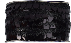 MARUTI KRUPA ENTERPRISE MAKE BLACK SEQUENCE FOR BRIDAL,BLOUSE,LAHENGA,DUPPATTA GOTA PATTI Cotton Blend Saree Falls