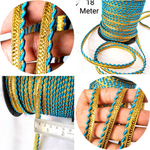 NIMISHA FASHION super quality- 18 meter bulet dori and gold zari Lace Saree Falls