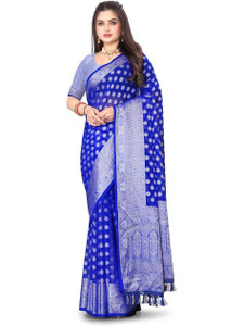 omkar fab Woven Banarasi Georgette Saree
