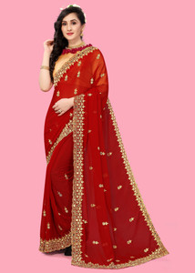 NETRA BOUTIQUE Embroidered Bollywood Georgette Saree