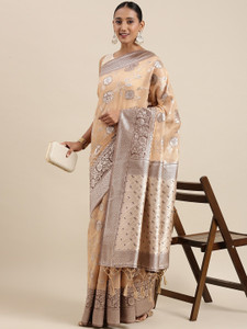 RekhaManiyar Woven Bollywood Cotton Linen Saree