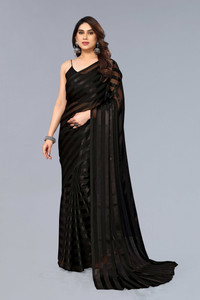 Anand Sarees Striped, Ombre, Printed Bollywood Satin Saree