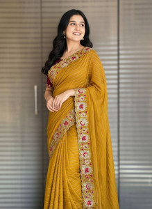 SITTUDI Embroidered, Self Design Bollywood Georgette Saree