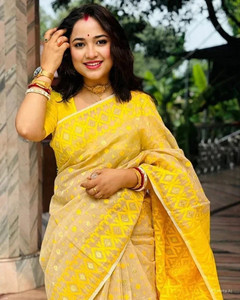 Mondal Saree Centre Woven Jamdani Cotton Blend Saree