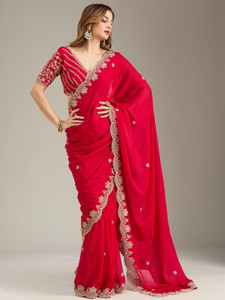 signagraph Embroidered Bollywood Silk Blend Saree