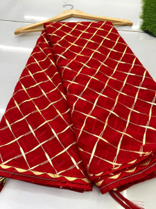 georgette Printed Leheria Georgette Saree