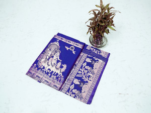 Ratnavali Woven Baluchari Silk Blend, Art Silk Saree