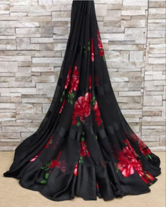 Hensi sarees shop Printed Paithani Lycra Blend, Chiffon Saree
