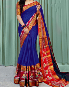 SuperLaxmi Woven, Temple Border Narayanpet Cotton Silk Saree