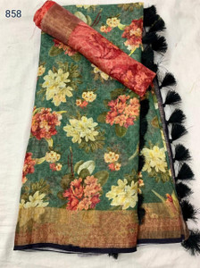 Arpita Fashion Digital Print, Floral Print Bollywood Linen Saree