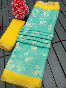 Gajal Printed Bollywood Linen, Cotton Linen Saree
