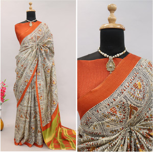 Kjs Printed Mysore Cotton Blend Saree