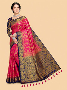 COSBILA FASHION Woven Banarasi Cotton Silk Saree