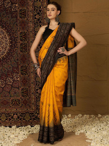Sareemall Printed Ikkat Silk Blend Saree